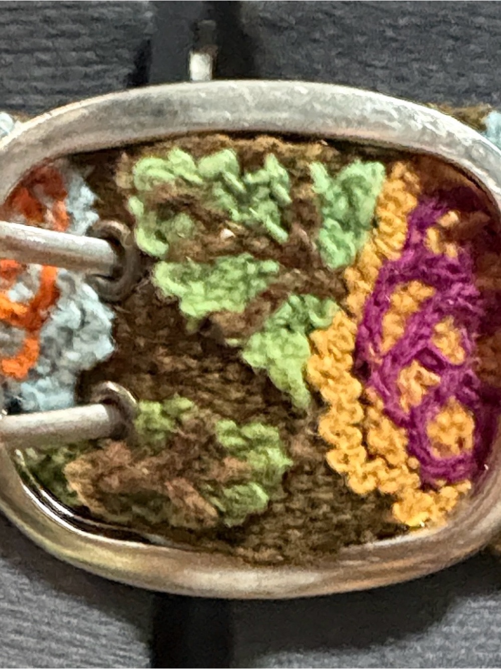 Embroidered Olive Floral Women’s Belt - Boho Multicolor - Picture 7 of 8